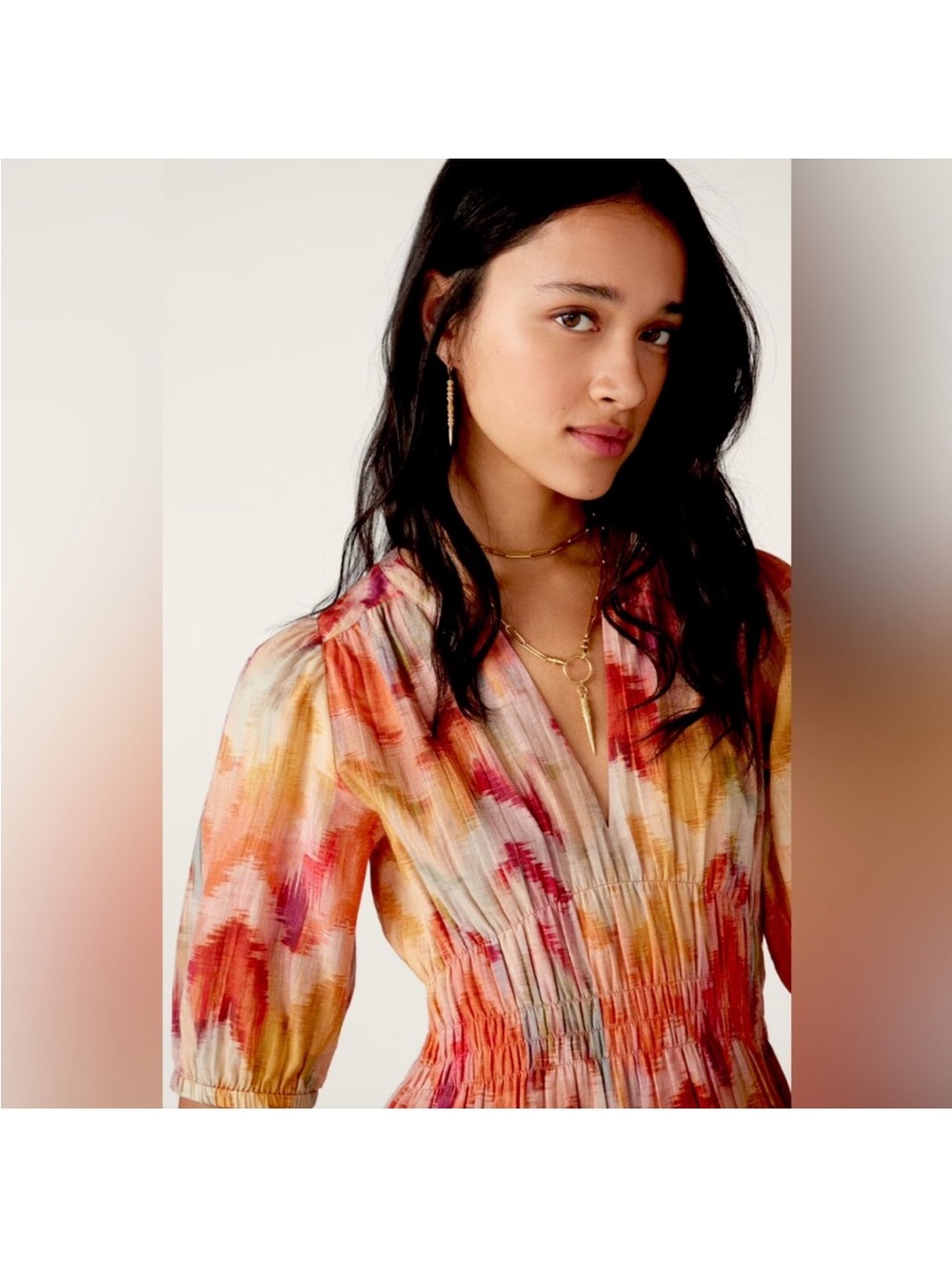 ba&sh Anissa Dress Women’s medium Artsyy Colorful Watercolors - Picture 3 of 12